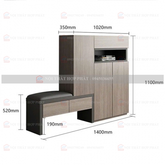 Tủ Giầy Hiện Đại Gỗ TGG040